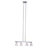 IMAGE OF ET2 Lighting E30050-11 Fuse 4-Light Island Pendant, Polished Chrome with Matte White Glass