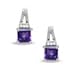 ZALES Square Amethyst Birthstone Earrings in title=