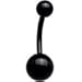 Body Candy 14 Gauge Stainless Steel Unisex Curved Barbell Black Belly Button Ring 3/8