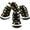 Puppy Dog Shoes Golden Heart-Shaped Printed Small Dog Boots, Black, XL