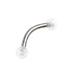 UV Eyebrow with Clear Ball - Sold as a Pair