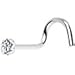 Body Candy 14k White Gold 2mm Cubic Zirconia Nose Stud Screw 20 Gauge 1/4ö