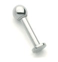 14 Gauge 5/16 - Solid 14kt White Gold Labret Stud Lip Ring - 4mm Ball