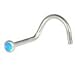 Body Candy Stainless Steel Bright Blue Nose Stud Screw Ring Created with Crystal 20 Gauge 1/4