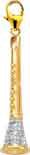 Clarinet, 14K Gold Diamond Charm