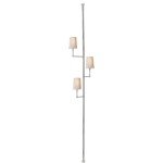 Thomas O'Brien Ziyi Tension Pole Lamp in Polished Nickel with Natural Paper Shades by Visual Comfort TOB1013PN-NP