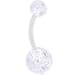 Body Candy Clear Bioplast Glitter Acrylic Ball Belly Ring