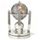 4 Galleon Gemstone Globe w/ Triple Clock & Thermometer Stand // Color: BLACK / SILVER