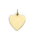 High Polish Heart Disc, 14K Gold Charm