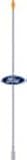 Designer Steel Antennas - Universal - Chrome Plated Stainless Gold Top Ford Emblem, 18