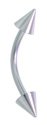 16 Gauge (1.2mm) Micro Eyebrow Ring Spike Curved Barbell (3mm Spikes)