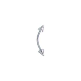 16 Gauge (1.2mm) Micro Eyebrow Ring Spike Curved Barbell (3mm Spikes)