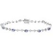 14k White Gold Tanzanite and Diamond Bracelet 2.35 TCW