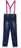 Twelve K Big Girls' "Madness" Skinny Jeans with Suspenders - blue/magenta, 12