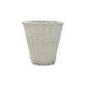 ROUND WHITE WICKER WASTE PAPER BASKET/STORAGE