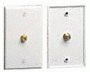 Surface Mount Coaxial Cable Wall Plate, Ivory