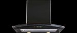 CDA CPX6BL 60cm Curved glass extractor in Gloss Black