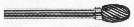 1/4 Head, 1/8 Shank Single Cut Carbide Burr Shape SE-51
