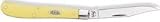 CASE BAREHEAD SLIMLINE TRAPPER CHROME VANADIUM BLADE-YELLOW HANDLE W/CASE SHIELD