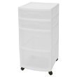 Sterilite 28228002 4-Drawer Cart White with See-Through Drawers and Black Casters, 2-Pack