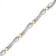 IMAGE OF ZALES Diamond Heart Dangle Bracelet in 10K Two-Tone Gold - 7.25 inch 1/3 CT. T.W. dia brac bangle