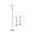 Contemporary Silver Finish Metal Floor Table Lamp Set [Kitchen]