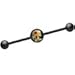 Body Candy Black Anodized Stainless Steel Red Rose Skeleton Cameo Industrial Barbell 14 Gauge 37mm