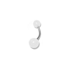 White Glow-in-the-Dark Navel Belly Button Ring