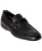 Tod's black leather treaded sole moc toe loafers