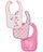 Calvin Klein Infant Girls Pink & Multi Color 3 Pack Heart Print Bibs
