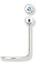 18G Stainless Steel Nose Ring Twist / Screw CZ Gem CZ