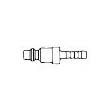 02-2 , 2 Series Plug, (Basic 1/8 in. size), One Way Shut-Off, Hose Stem, Clamp Required
