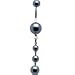 Black Simply Pearls Dangle Belly Ring image 1