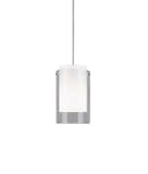 IMAGE OF 2 Thousand Degrees 700TDECPSS Echo 1 Light Mini Pendant in Satin Nickel with White Cylinder glass