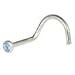 Body Candy Stainless Steel Light Blue Nose Screw Ring Created with Swarovski Crystals 20 Gauge 1/4