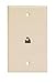 Telephone Wall Plates Ivory Dual 8c Rj-45 Standard Finish Wallplate