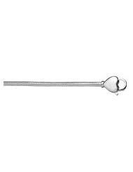 Lovelinks by Aagaard Sterling Silver Snake Chain Necklace w/ Polished Heart Clasp For Charms