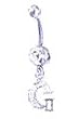 Stainless Steel Initial "G" Belly Ring with Clear CZ - Sold Individually