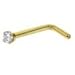 Body Candy Solid 14k Yellow Gold 1.5mm (0.015 cttw) Genuine Diamond Nose L-Shape Stud Piercing Ring 20 Gauge 1/4