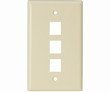 Steren Ivory Cavity Keystone Wall Plate - 3 Port