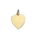 High Polish Heart Disc, 14K Gold Charm