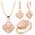 Four Pieces "Lucky Clover" Gold-plated Fashion Jewelry Set with Imported Crystal Elements