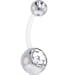 Body Candy Bioplast Clear Double Accent Belly Button Ring