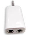 3.5mm One-To-Two Headphone Adapter Splitter (White) for Microsoft mp3