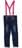 Twelve K Little Girls' Toddler "Madness" Skinny Jeans with Suspenders - blue/magenta, 2t
