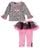 DDG Darlings Baby Girls' "Purr-Fect Angel" 2-Piece Outfit - pink/gray, 12 months