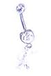 Stainless Steel Initial "K" Belly Ring with Clear CZ