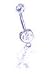 Stainless Steel Initial "K" Belly Ring with Clear CZ