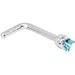 Body Candy Solid 14k White Gold 2mm Mint Green Cubic Zirconia L Shaped Nose Stud Ring 18 Gauge 1/4