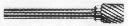 1/4 Head, 1/8 Shank Double Cut/End Cut Carbide Burr Shape SB-51